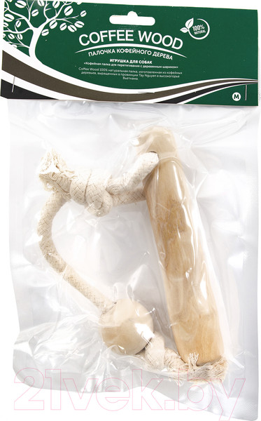 Изображение товара Игрушка для собак Coffee Wood Кофейная палка для перетягивания с шариком / TUGSTICK/CW-M
