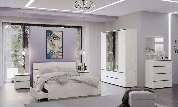 Изображение товара Комод Памир Гретта 4Я (крафт белый/антрацит)