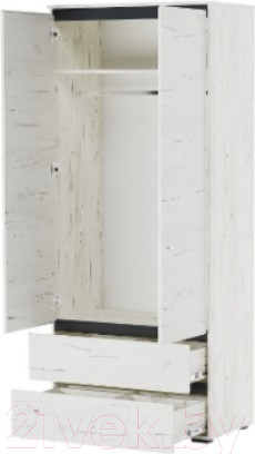 Изображение товара Шкаф Памир Гретта 2С2Я (крафт белый/антрацит)