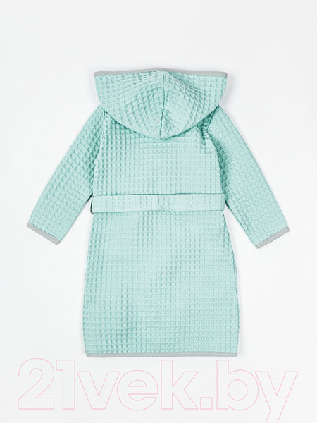 Изображение товара Халат детский Amarobaby Waffle с капюшоном / AB-OD22-WAF2502/32-122  (мятный, р.122-128)