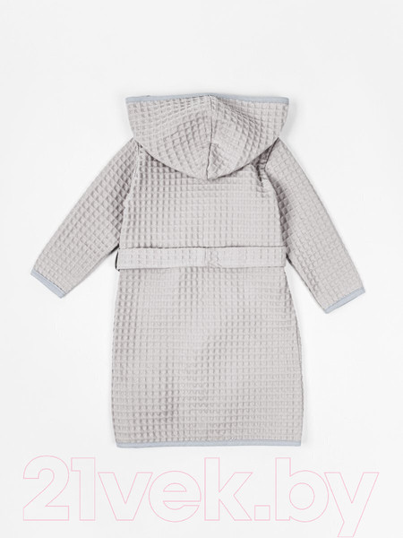 Изображение товара Халат детский Amarobaby Waffle с капюшоном / AB-OD22-WAF2502/11-110  (серый, р.110-116)