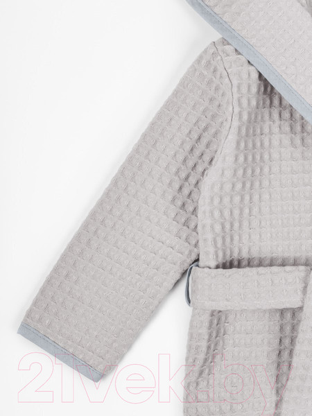 Изображение товара Халат детский Amarobaby Waffle с капюшоном / AB-OD22-WAF2502/11-122  (серый, р.122-128)