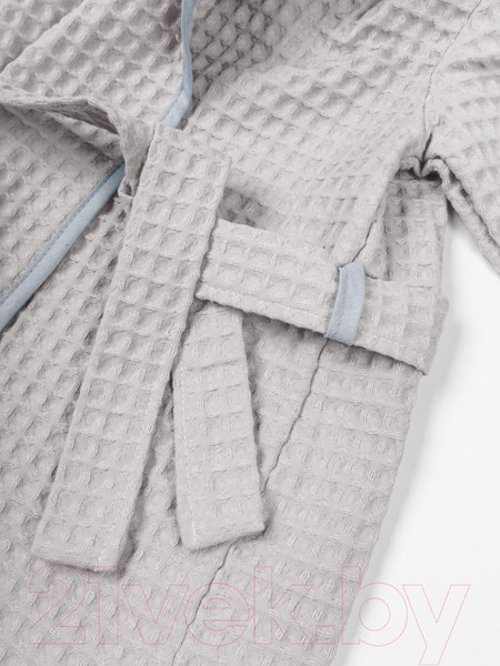Изображение товара Халат детский Amarobaby Waffle с капюшоном / AB-OD22-WAF2502/11-122  (серый, р.122-128)