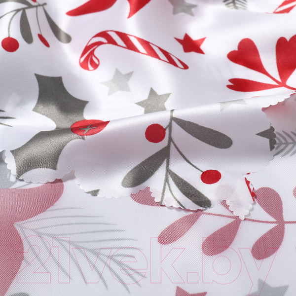 Изображение товара Скатерть Доляна Новогодние цветы 110x145 / 10389059