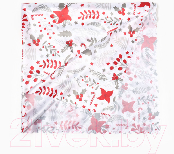 Изображение товара Скатерть Доляна Новогодние цветы 110x145 / 10389059