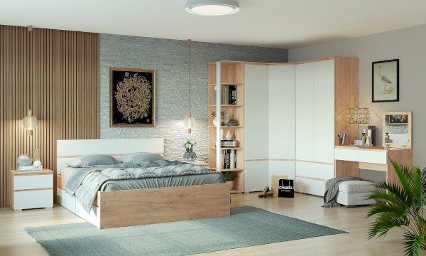 Изображение товара Шкаф-пенал Памир Гретта 2СП (крафт золотой/белый)