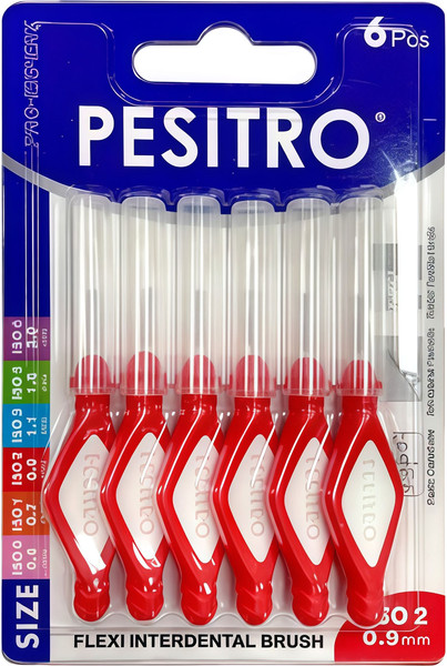 Изображение товара Ершики межзубные Pesitro ISO2 0.9мм (0.6мм, красный)