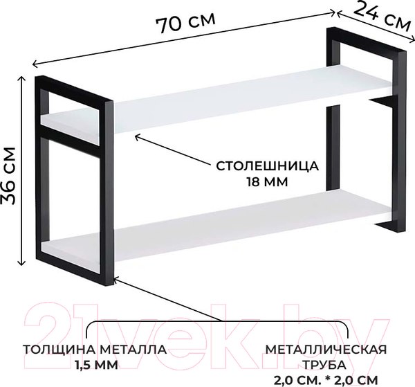 Изображение товара Полка Макс Стайл Пн700 (белый классический)