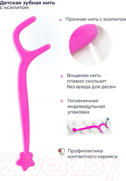 Изображение товара Зубная нить Pesitro Kids Флоссеры (60шт)