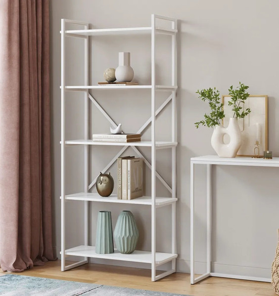 Изображение товара Стеллаж Loftyhome Мальборк 80 / 1628113 (белый альпийский с белым основанием)
