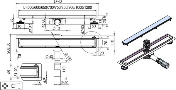 Изображение товара Трап для душа Roxen Supra GunMetal 91050-70GM