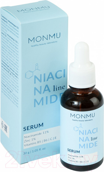 Изображение товара Сыворотка для лица Monmu с ниацинамидом 11% и цинком 1% (30г)
