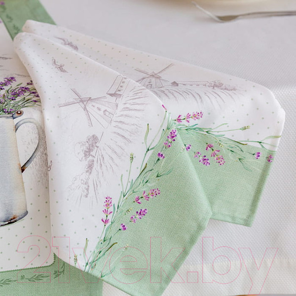 Изображение товара Дорожка на стол Listelle Лавандовое лето зеленая 311905