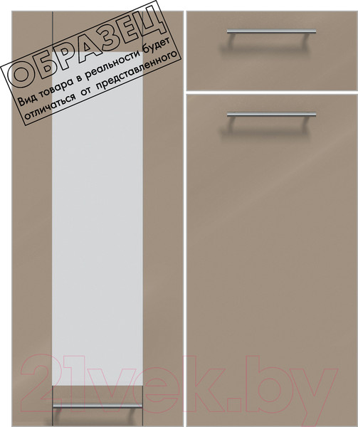 Изображение товара Кухонный гарнитур Интерлиния Мила Пластик 1.6 В (туманный глянец/черный глянец/дуб бунратти)