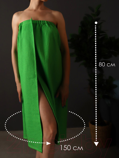 Изображение товара Накидка для бани Текстильный городок 75x150 П2067 (зеленый)