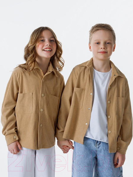 Изображение товара Рубашка детская Amarobaby Velvet / AB-OD23-V33/03-128  (бежевый, р.128)