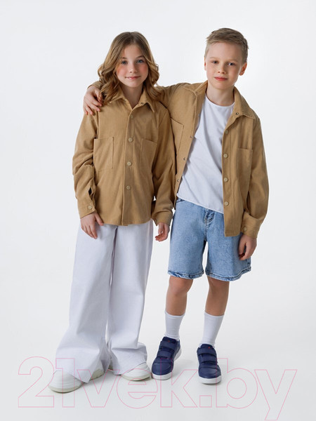 Изображение товара Рубашка детская Amarobaby Velvet / AB-OD23-V33/03-128  (бежевый, р.128)
