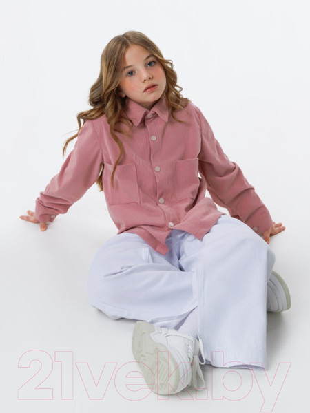 Изображение товара Рубашка детская Amarobaby Velvet / AB-OD23-V33/06-128 (розовый, р.128)