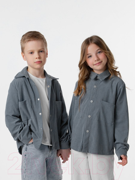 Изображение товара Рубашка детская Amarobaby Velvet / AB-OD23-V33/44-128  (серый/голубой, р.128)
