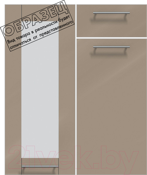 Изображение товара Кухонный гарнитур Интерлиния Мила Пластик 3.2 В (туманный глянец/туманный глянец/дуб бунратти)