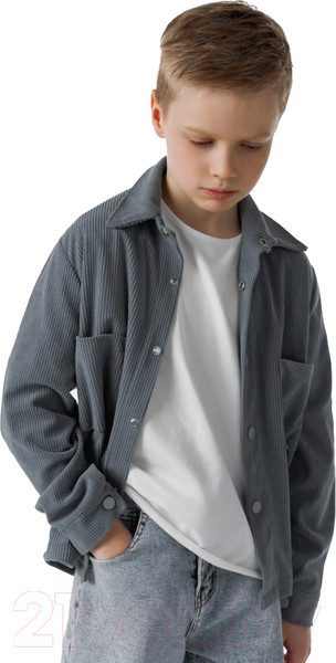 Изображение товара Рубашка детская Amarobaby Velvet / AB-OD23-V33/44-134  (серый/голубой, р.134)