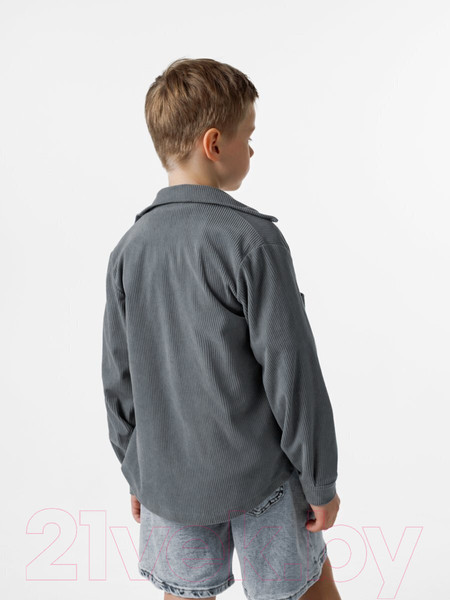 Изображение товара Рубашка детская Amarobaby Velvet / AB-OD23-V33/44-134  (серый/голубой, р.134)