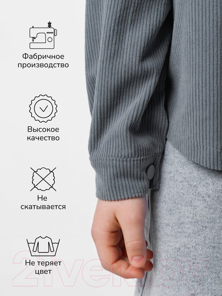 Изображение товара Рубашка детская Amarobaby Velvet / AB-OD23-V33/44-134  (серый/голубой, р.134)