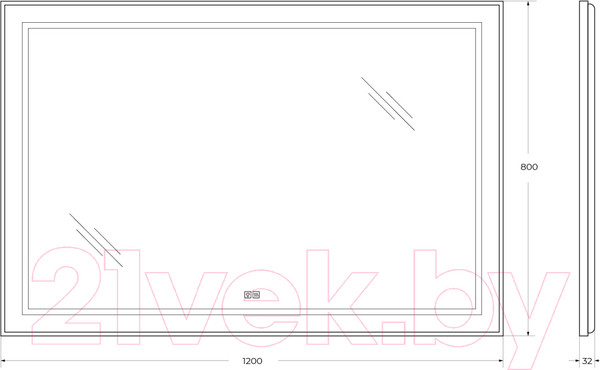Изображение товара Зеркало BelBagno SPC-KRAFT-1200-800-LED-TCH-WARM