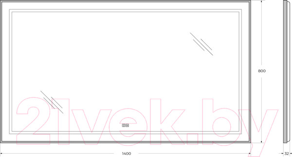 Изображение товара Зеркало BelBagno SPC-KRAFT-1400-800-LED-TCH-WARM-NERO