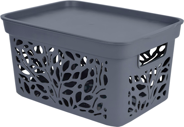Изображение товара Корзина Полимербыт Leaves / 4383601 (5л, серый)
