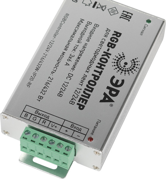 Изображение товара Контроллер для светодиодной ленты ЭРА RGB Controller-12/24V-216/432W-IP20-RF / Б0061112
