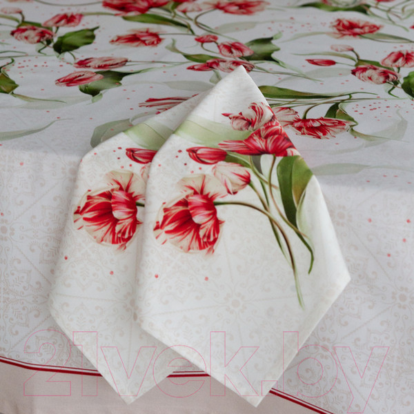 Изображение товара Набор сервировочных салфеток Listelle Set-4 Алые тюльпаны 614102