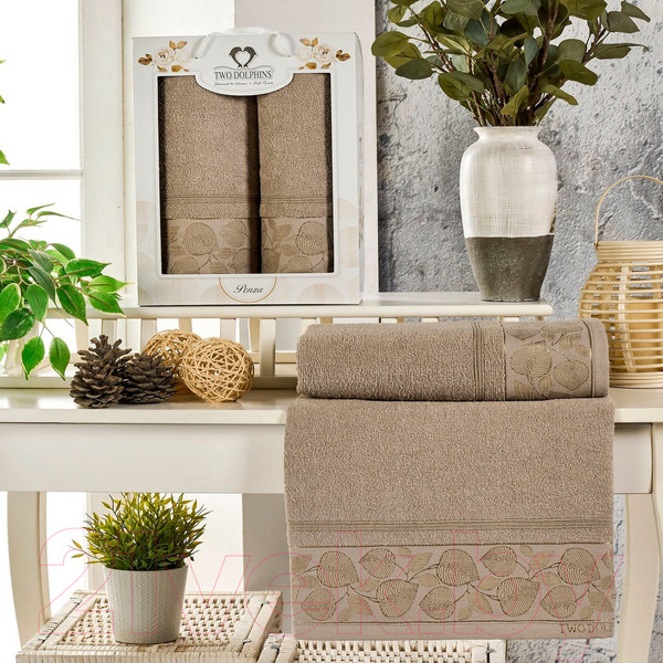 Изображение товара Набор полотенец Two Dolphins Penza 11800 (2шт, серый/коричневый)