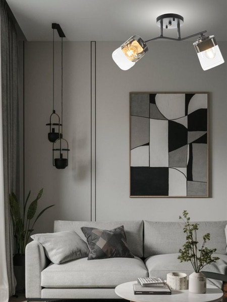 Изображение товара Потолочный светильник Aitin-Pro НПБ 02-2x60-101 / K2117/2 (черный/хром)