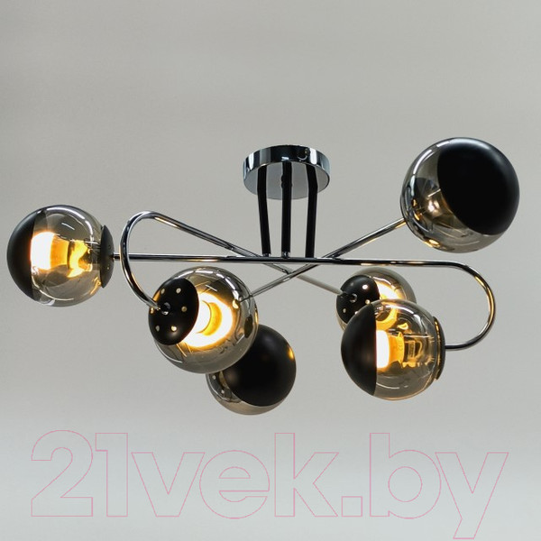 Изображение товара Люстра Aitin-Pro НПБ 02-6х60-101 / S5286/6 (хром/черный)