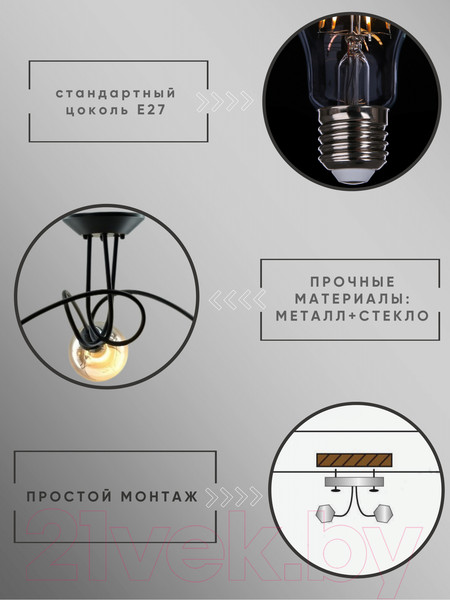 Изображение товара Люстра Aitin-Pro НПБ 02-3х60-102 / S5140/3 (черный)