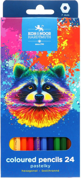 Изображение товара Набор цветных карандашей Koh-i-Noor Racoon / 3554024059KS (24цв)