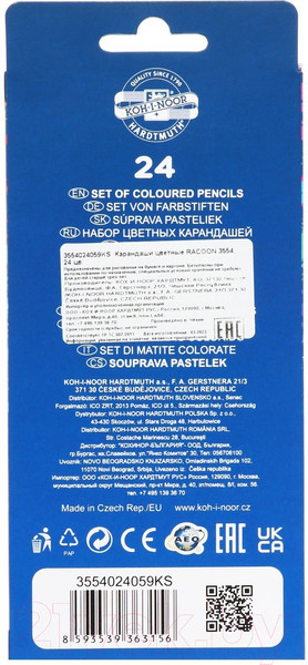 Изображение товара Набор цветных карандашей Koh-i-Noor Racoon / 3554024059KS (24цв)