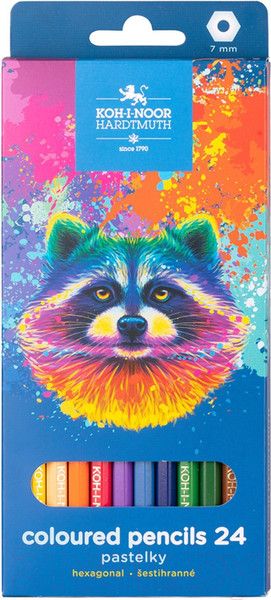 Изображение товара Набор цветных карандашей Koh-i-Noor Racoon / 3554024059KS (24цв)