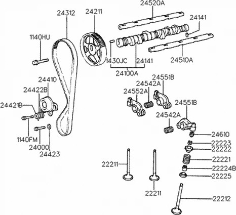 Изображение товара Успокоитель цепи ГРМ Hyundai/KIA 2443126000