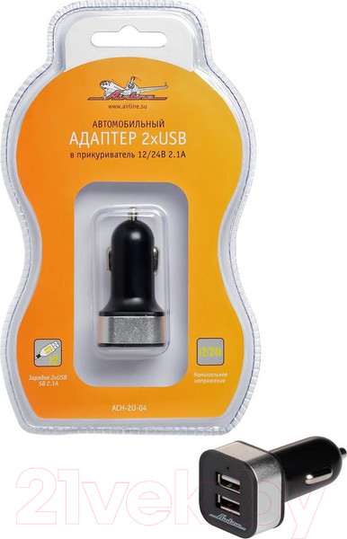 Изображение товара Адаптер питания автомобильный Airline ACH-2U-04