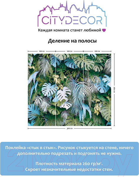 Изображение товара Фотообои листовые Citydecor Цветы и Растения 145 (300x260см)