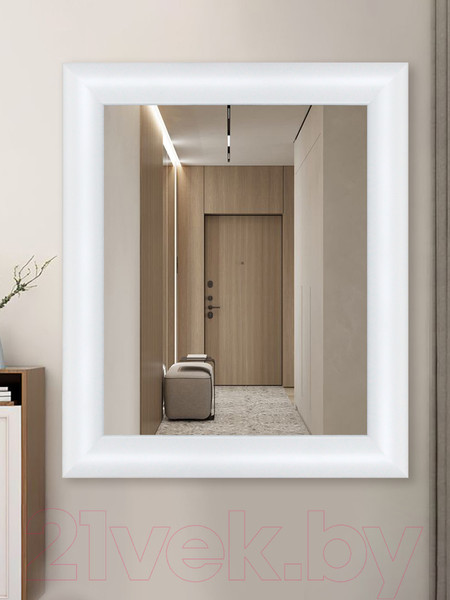 Изображение товара Зеркало Декарт Настенное в раме 8Л3766 (белый)