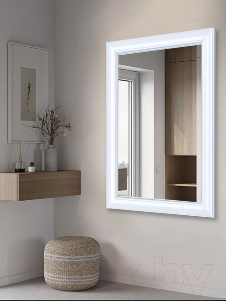 Изображение товара Зеркало Декарт Настенное в раме 8Л0154 (белый)