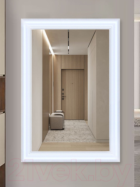 Изображение товара Зеркало Декарт Настенное в раме 8Л0154 (белый)