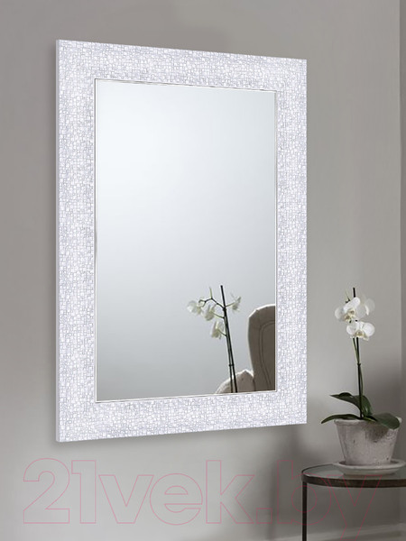 Изображение товара Зеркало Декарт Настенное в раме 8Л1322 (белый перламутр)