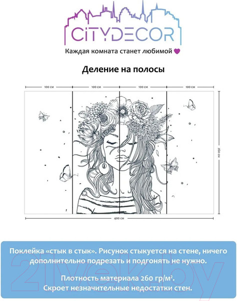 Изображение товара Фотообои листовые Citydecor Абстракция 116 (400x260см)