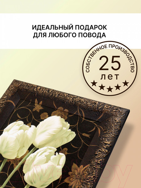 Изображение товара Картина Декарт Три белых тюльпана 8Л2250