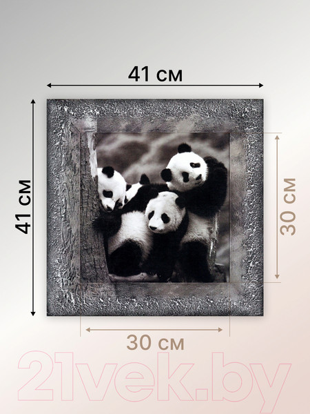 Изображение товара Картина Декарт Мишки панды 8Л0204 (в раме)