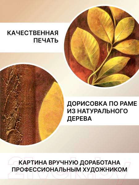 Изображение товара Картина Декарт Ветка с листьями 8Л0492 (в раме)